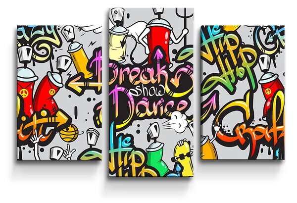 Sablio Obraz - 3-dílný Graffiti - 75x50 cm