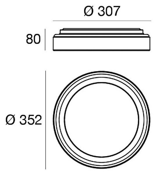Linea Light LED nástenné svetlo Iside, čierne, kovové, Ø 35 cm, IP40, Čierna, Obývacia izba / jedáleň, kov, Moderný, Nástenné svietidlo