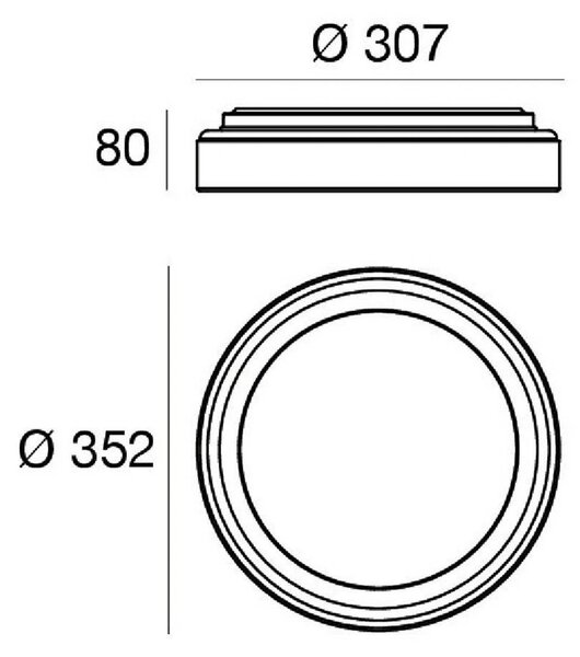 Linea Light LED nástenné svetlo Iside, biele, kov, Ø 35 cm, IP40, Biela / opálová, Obývacia izba / jedáleň, kov, Moderný, Nástenné svietidlo