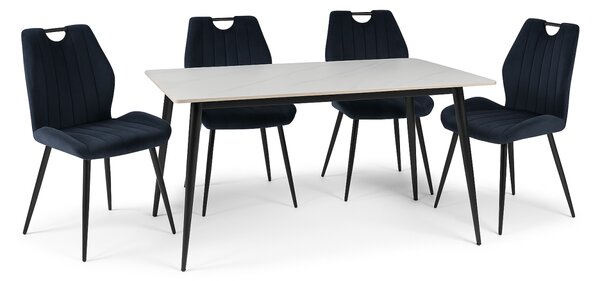 PROFI jedálenský set stôl RION 130 + 4x stolička ARCO bluvel 19