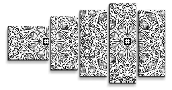 Sablio Obraz - 5-dílný Biele mehendi - 100x60 cm