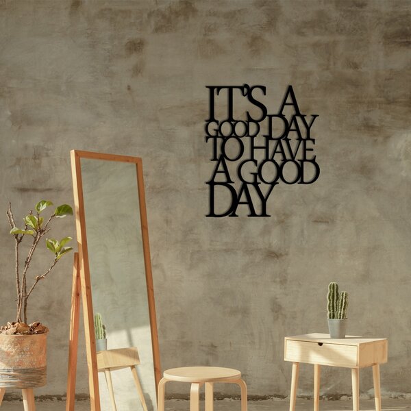 Wallity Nástenná kovová dekorácia Good Day černá