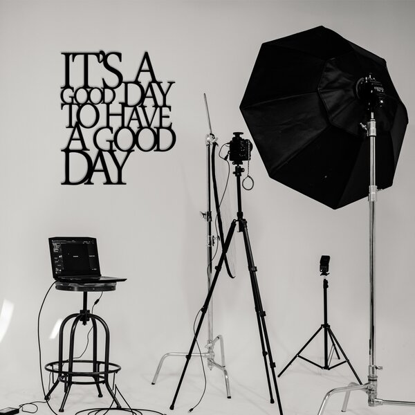 Wallity Nástenná kovová dekorácia Good Day černá