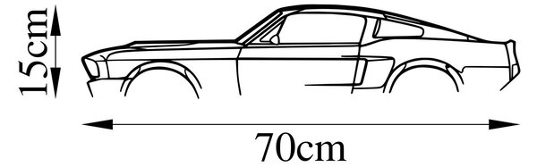 Wallity Nástenná kovová dekorácia Ford Mustang Shelby GT500 čierna