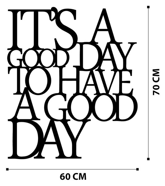 Wallity Nástenná kovová dekorácia Good Day černá