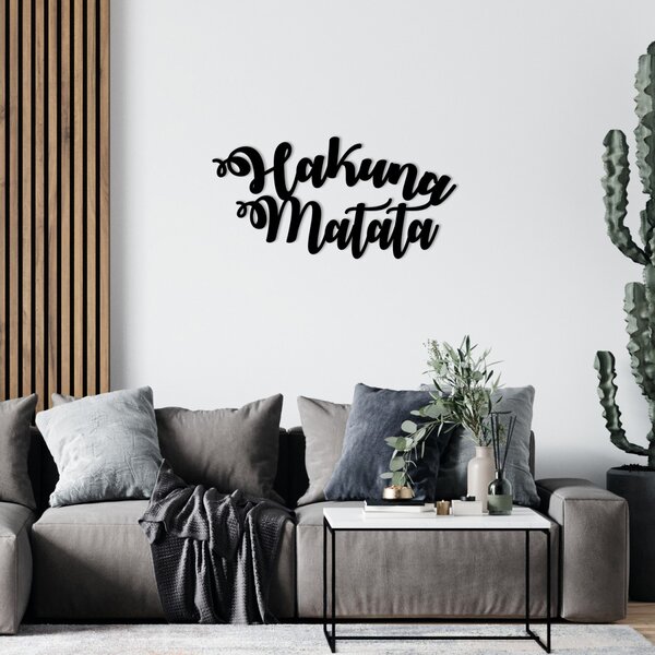 Wallity Nástenná kovová dekorácia HAKUNA MATATA čierna