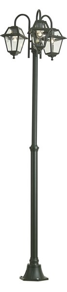 Klasická vonkajšia lampa tmavozelená 235 cm 3-svetlá IP44 - Berta