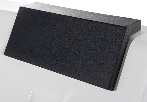 Vírivá vaňa biela strieborná akrylát sklo 174 x 79 cm s LED osvetlením opierky hlavy pre 2 osoby moderný štýl kúpeľňa