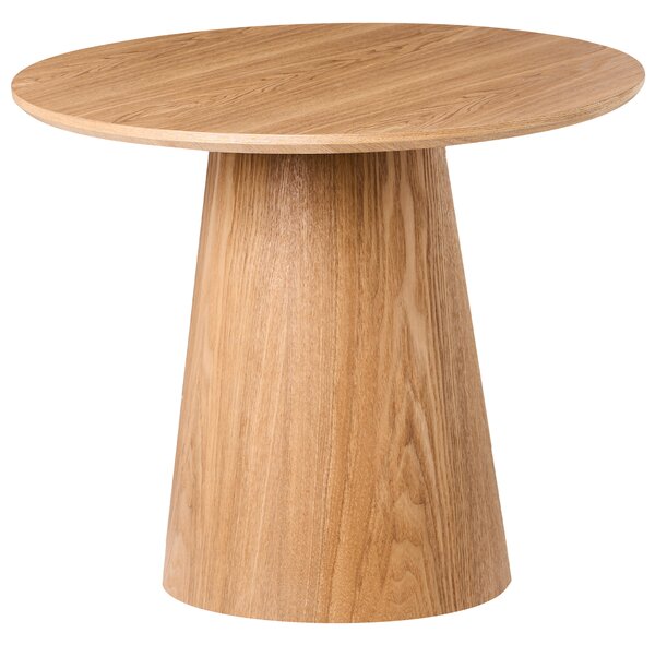 Konferenčný stolík svetlý jaseň MDF dyhovaná vrchná doska 60 x 60 cm okrúhly tvar moderný štýl obývacia izba