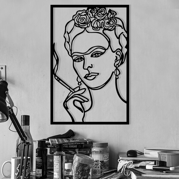 Wallity Nástenná kovová dekorácia Kahlo čierna