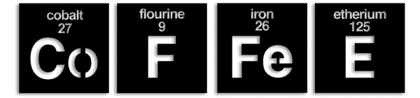 Wallity Nástenná kovová dekorácia Káva 13 čierna