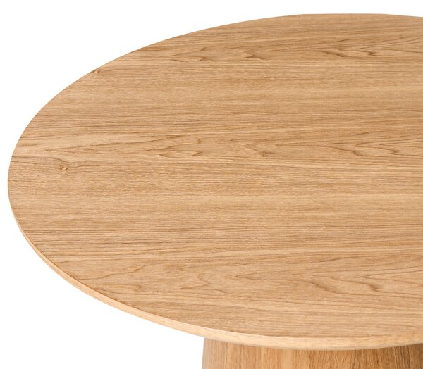 Konferenčný stolík svetlý jaseň MDF dyhovaná vrchná doska 60 x 60 cm okrúhly tvar moderný štýl obývacia izba