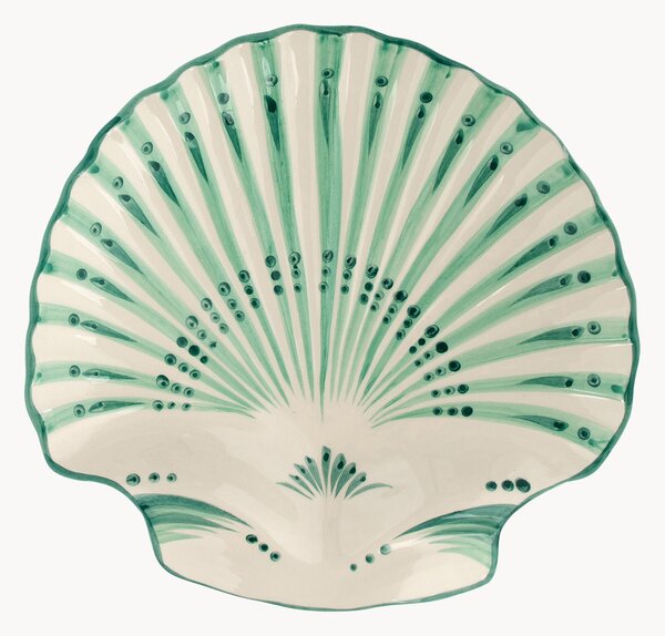 Ručne maľovaný servírovací tanier Shell Verde