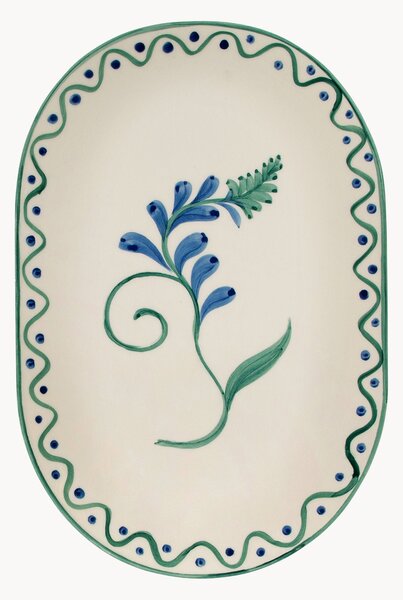 Ručne maľovaný servírovací tanier Indigo Flora