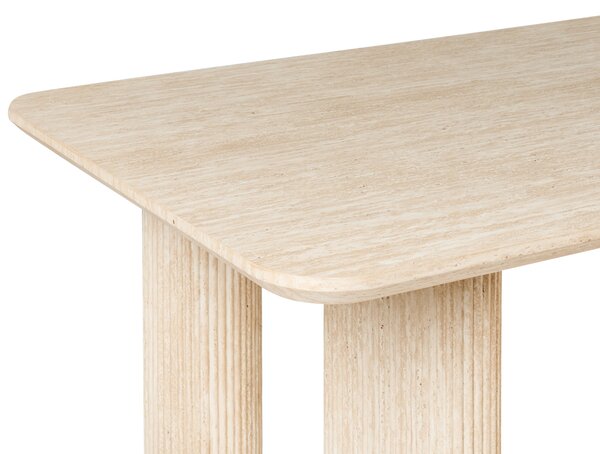 Jedálenský stôl svetlohnedý MDF 180 x 90 cm obdĺžnikový so širokými nohami minimalistický štýl jedáleň kuchyňa