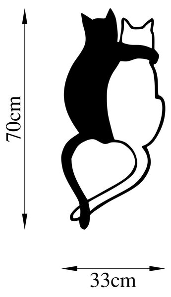 Wallity Nástenná kovová dekorácia Love Cats 478 čierna