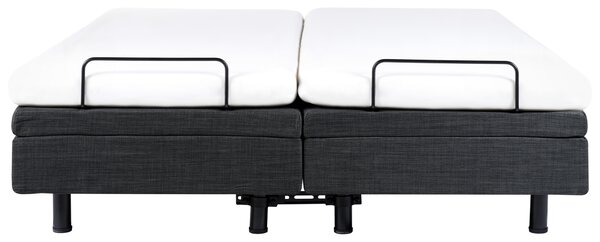 Elektricky polohovateľná posteľ tmavosivá polyester 180 x 200 cm diaľkové ovládanie nastaviteľná posteľ bez čela moderný štýl spálňa