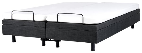 Elektricky polohovateľná posteľ tmavosivá polyester 180 x 200 cm diaľkové ovládanie nastaviteľná posteľ bez čela moderný štýl spálňa