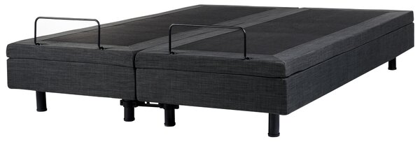 Elektricky polohovateľná posteľ tmavosivá polyester 180 x 200 cm diaľkové ovládanie nastaviteľná posteľ bez čela moderný štýl spálňa