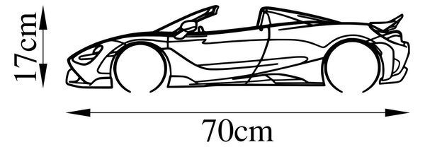 Wallity Nástenná kovová dekorácia McLaren 720S Silueta čierna