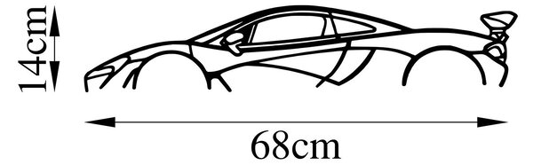 Wallity Nástenná kovová dekorácia Mclaren P1 Silueta čierna