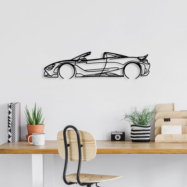 Wallity Nástenná kovová dekorácia McLaren 720S Silueta čierna