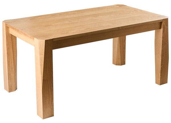 Rozkladací jedálenský stôl svetlý jaseň dyhovaný povrch MDF 160/200 x 90 cm moderný štýl kuchyňa jedáleň