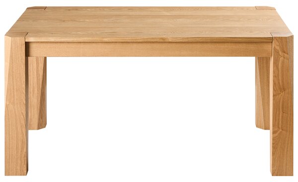 Rozkladací jedálenský stôl svetlý jaseň dyhovaný povrch MDF 160/200 x 90 cm moderný štýl kuchyňa jedáleň