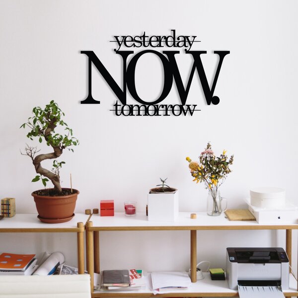 Wallity Nástenná kovová dekorácia Now čierna