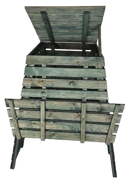 Drevený kompostér 1040 L pyramída, zelený