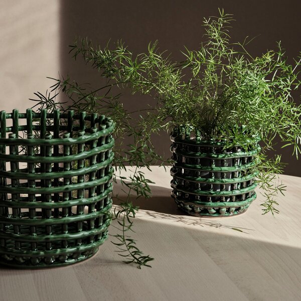 Košík Ceramic Large, Emerald Green – Ferm Living