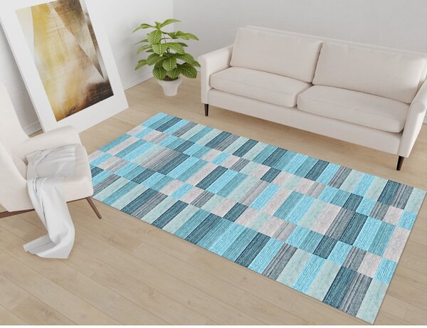 Modrý prateľný koberec 50x80 cm Hali – Vitaus