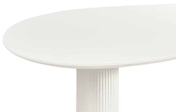 Jedálenský stôl biely MDF vrchná doska nohy 198 x 93 cm nepravidelný tvar moderný industriálny štýl kuchyňa jedáleň