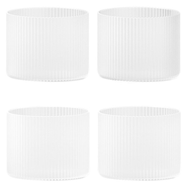 Nízke poháre Ripple, Frosted, súprava 4 kusov – Ferm Living