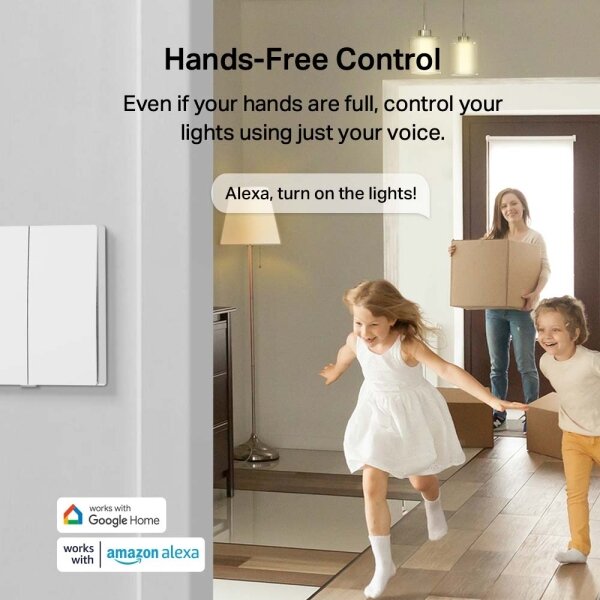 TP-Link - Inteligentný dvojtlačidlový svetelný vypínač 2xAAA Wi-Fi