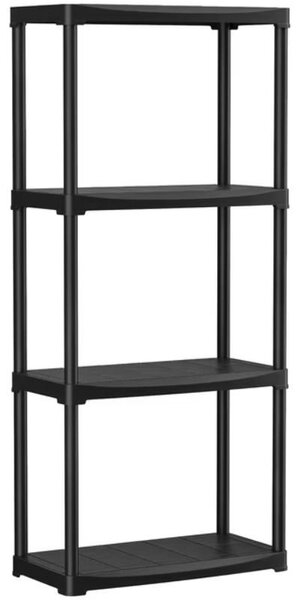 Odolná plastová odkladacia polica JV10053, 60 x 30 x 133 cm, čierna – N
