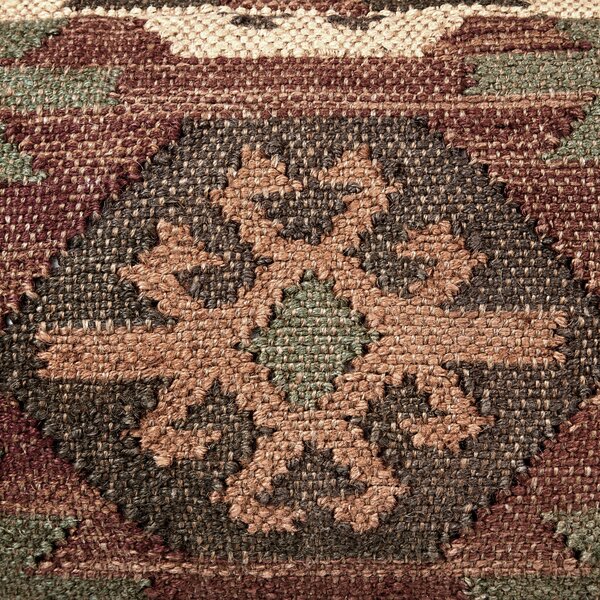 Puf taburetka viacfarebná juta bavlna 50 x 50 x 30 cm geometrický vzor ručne vyrobený boho taburet
