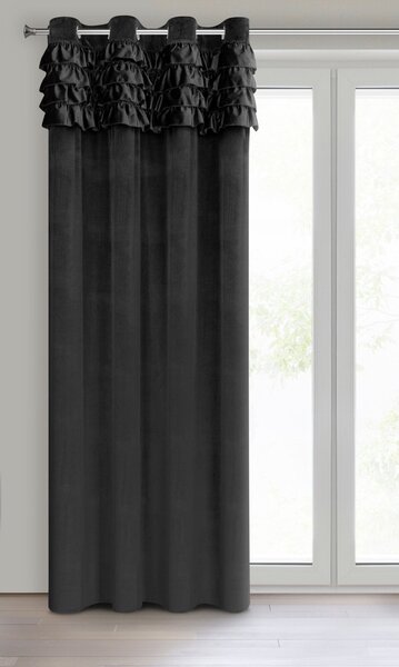ZATEMŇOVACÍ ZÁVES NA KRÚŽKOCH ERIN 140X250 CM ČIERNA