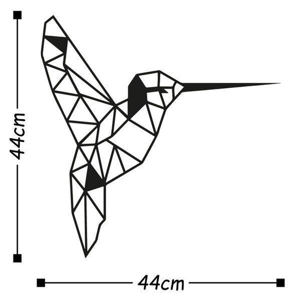 Wallity Nástenná kovová dekorácia VTÁK 44 cm čierna