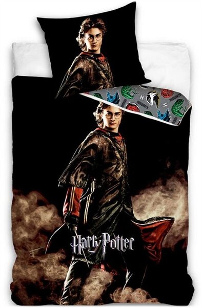 Bavlnené posteľné obliečky Harry Potter – motív Ohnivá skúška - 100% bavlna Renforcé - 70x90 cm + 140x200 cm
