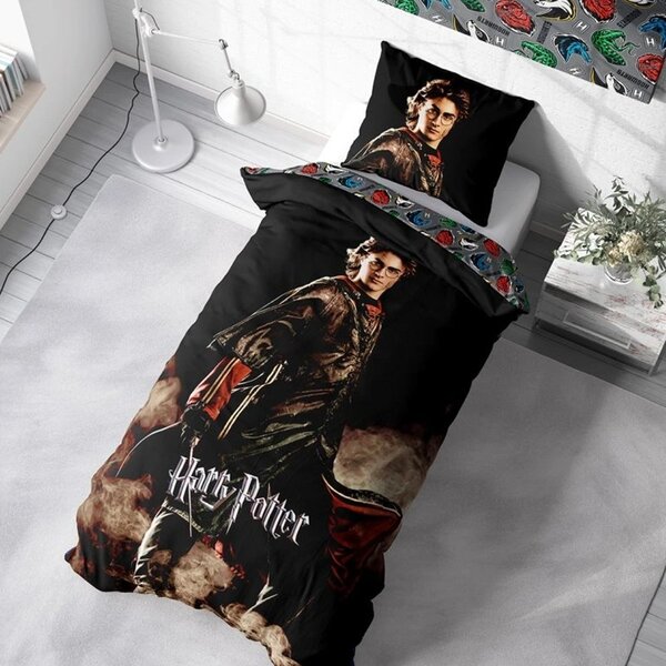 Bavlnené posteľné obliečky Harry Potter – motív Ohnivá skúška - 100% bavlna Renforcé - 70x90 cm + 140x200 cm