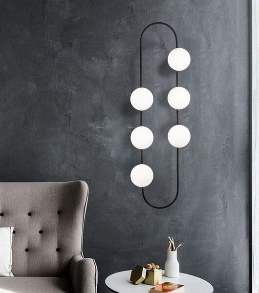 Opviq Nástenná lampa Abekus biela/čierna