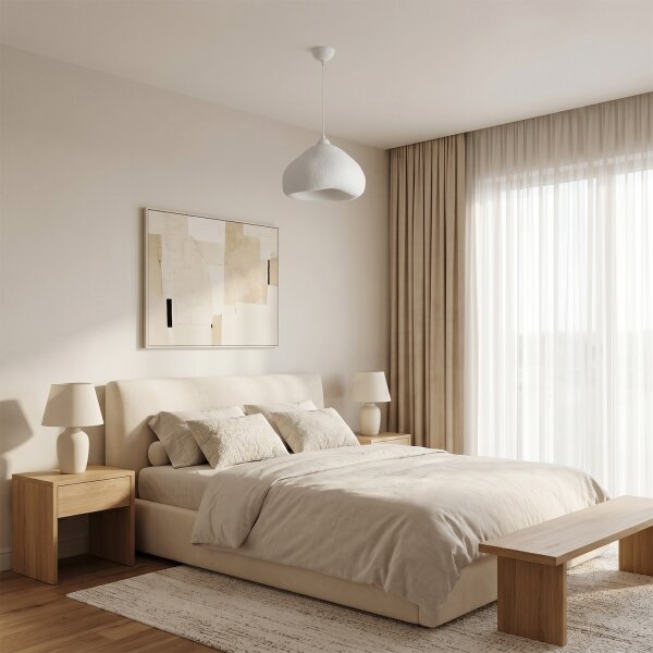 Brilagi - Závesné svietidlo na lanku WABI SABI 1xE27/40W/230V pr. 32 cm biela