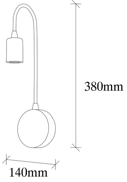 Opviq Nástenná lampa Baston I čierna