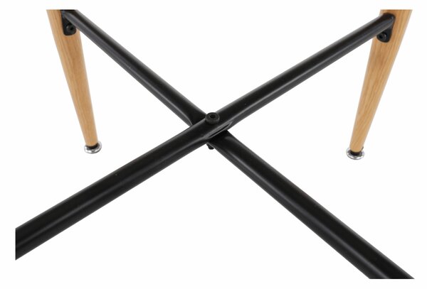 KONDELA Barový stôl, biela/dub, priemer 60 cm, IMAM