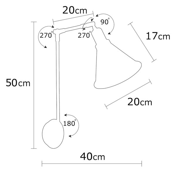 Opviq Nástenná lampa Berceste V zlatá