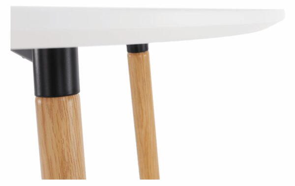 KONDELA Barový stôl, biela/dub, priemer 60 cm, IMAM