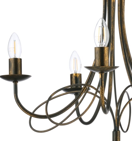 ONLI - Luster na reťazi MILVIA 5xE14/6W/230V bronzový