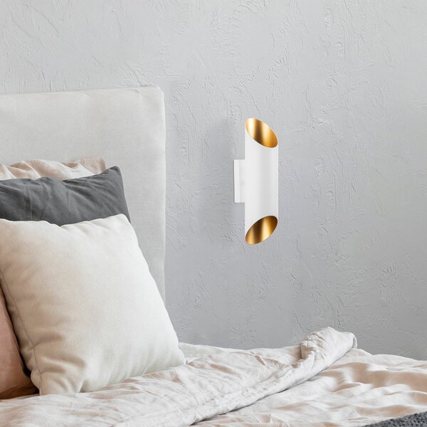 Opviq Nástenná lampa Cut biela/zlatá