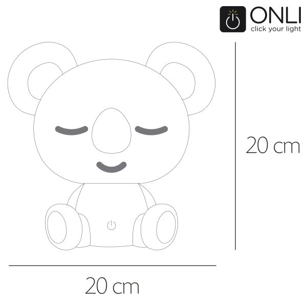 ONLI - LED stmievateľná detská nočná lampička PUPPIES LED/3W/230V 20 cm koala/zelená